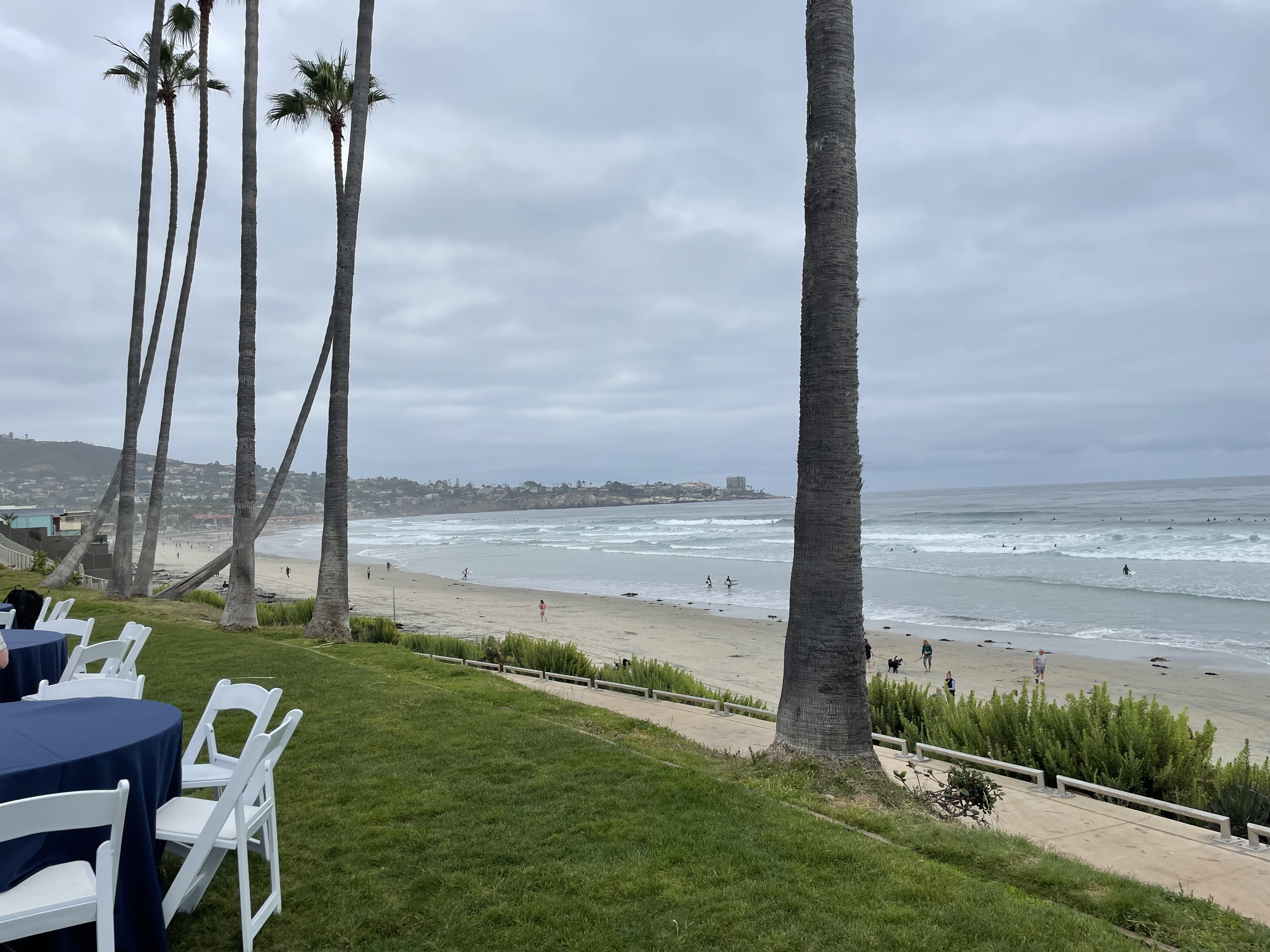tables next to beach
