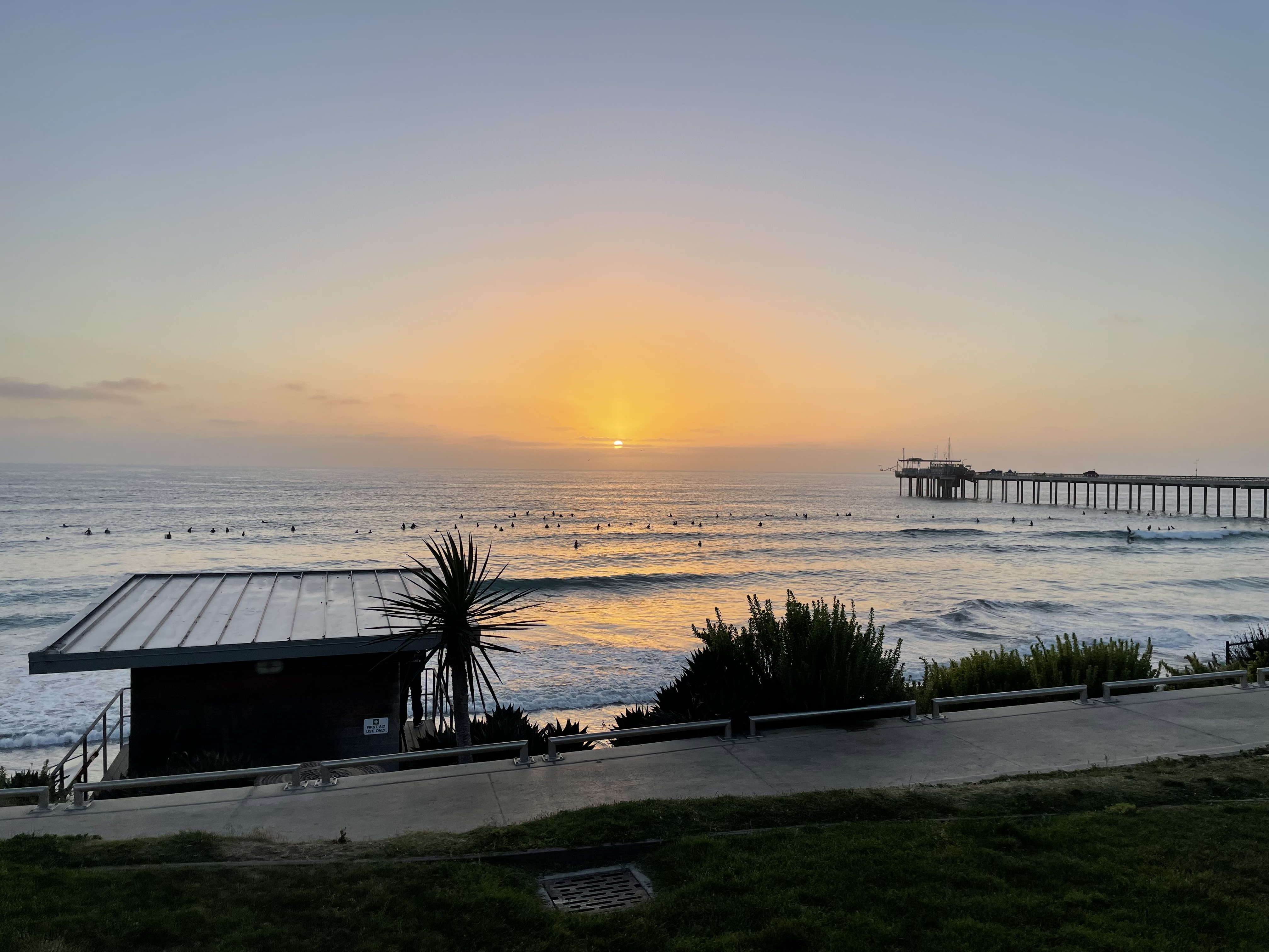 San Diego beach at sunset